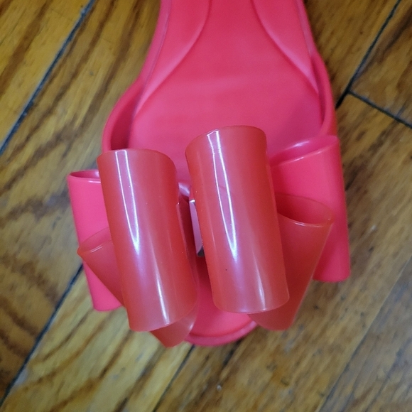 NWOT‎ Melissa Coral Summer Jelly Cut Out Sandals with Bow Detail Size 7 - Picture 5 of 8